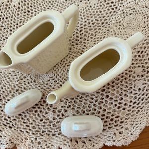 Vintage Restoration Hardware RH Sugar and Creamer Ivory Stoneware Set